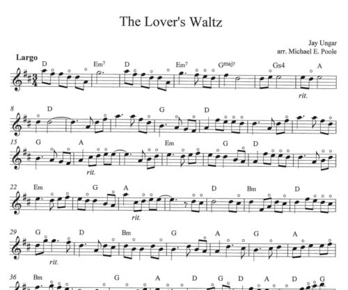 Arrangement Score for The Lover's Waltz